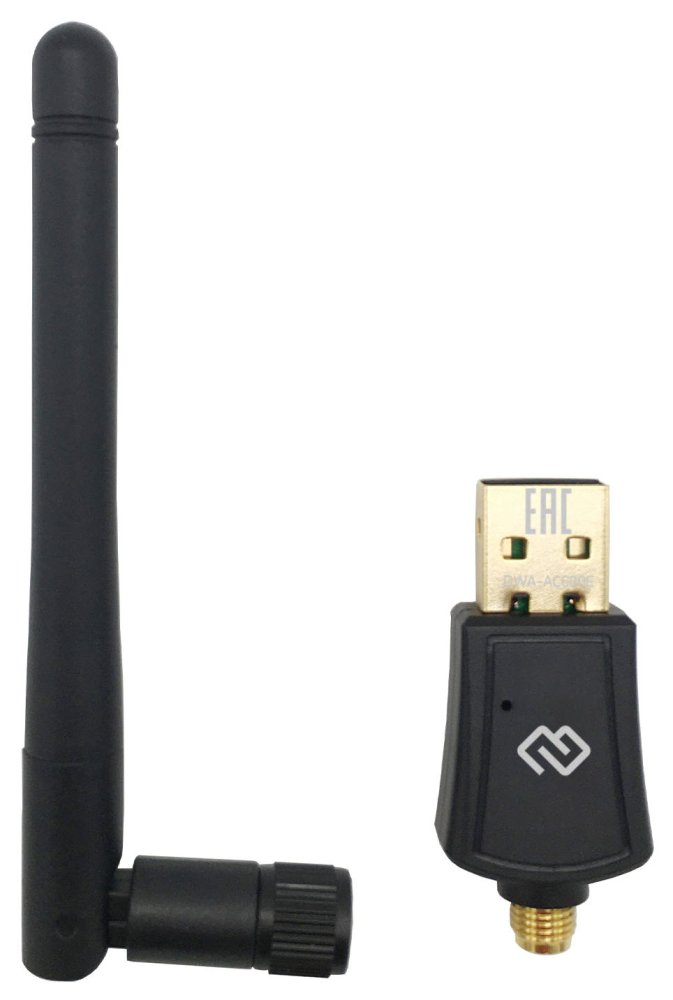 Сетевой адаптер WiFi Digma DWA-AC600E USB 2.0