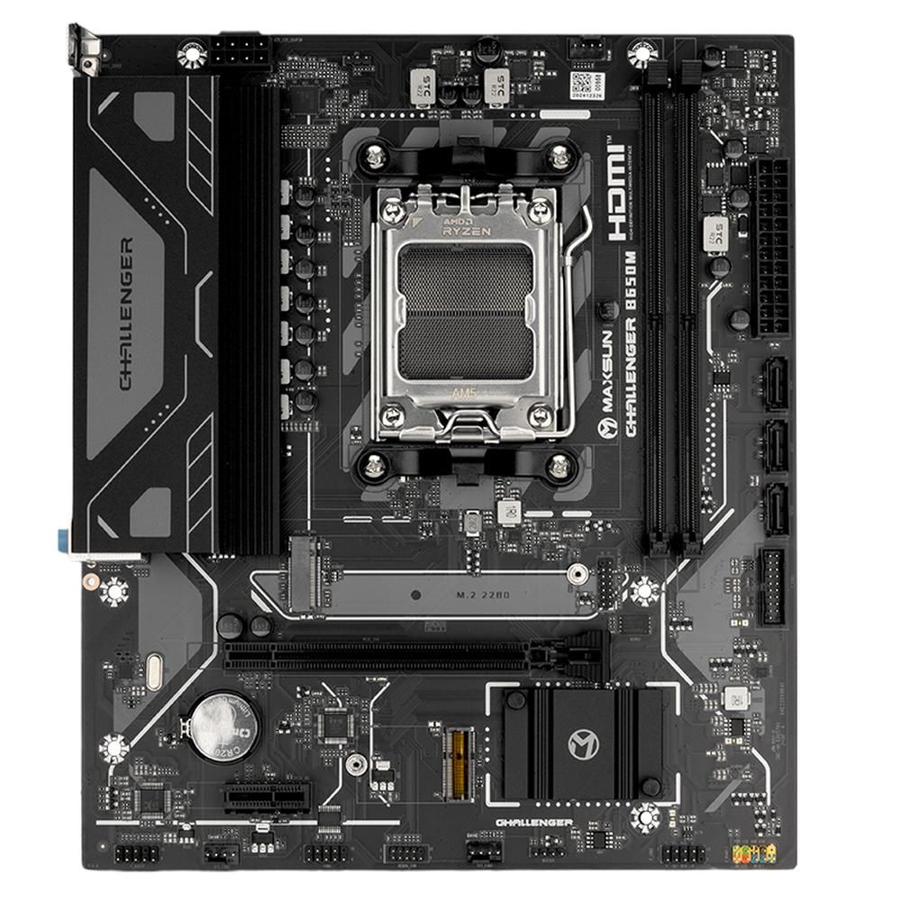 Материнская плата Maxsun MS-Challenger B650M V2 B650, AM5, 2*DDR5, 1*PCIEx16, 1*PCIEx1, 1*M.2, 6*USB3.2Gen1, 4*USB2.0, 3*SATA3.0, 1G, DP, HDMI, M-ATX, RTL
