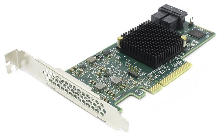 Адаптер Broadcom/LSI 9300-8i (H5-25573-00) (PCI-E 3.0 x8, LP, internal) SGL SAS12G, 8port (2*intSFF8643), Каб.отдельно (аналог LSI00194/H5-25249-01) (LSI00344)