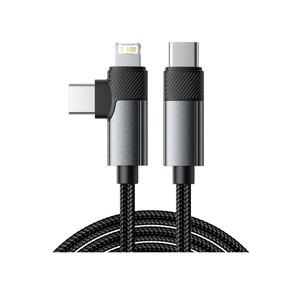 Rexant (18-7095) Кабель 2в1 Type-C, Type-C, Lightning 65Вт, 1м, в черной нейлоновой оплетке