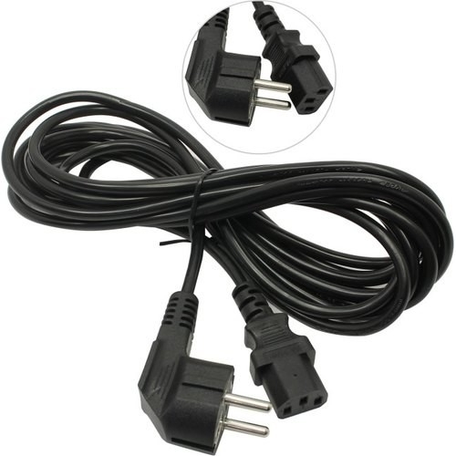 Exegate ES281002RUS Кабель питания ExeGate Special PC-5S (Евровилка угловая Schuko->С13) 3*0.5mm2, CCA, черный, 5м.