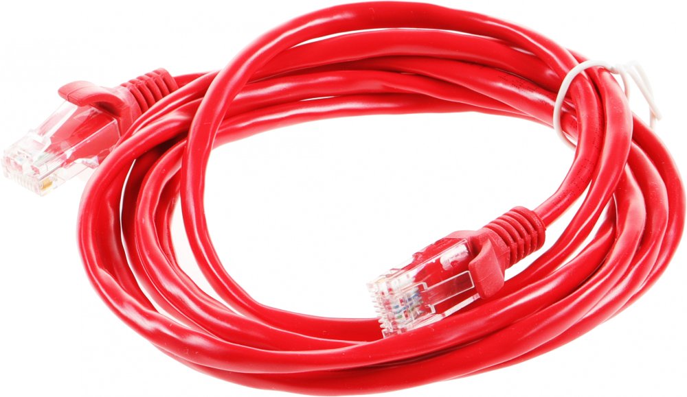 Патч-корд PP12-2M/R 1000G UTP 4 пары cat5E CCA molded 2м красный RJ-45 (m)-RJ-45 (m)