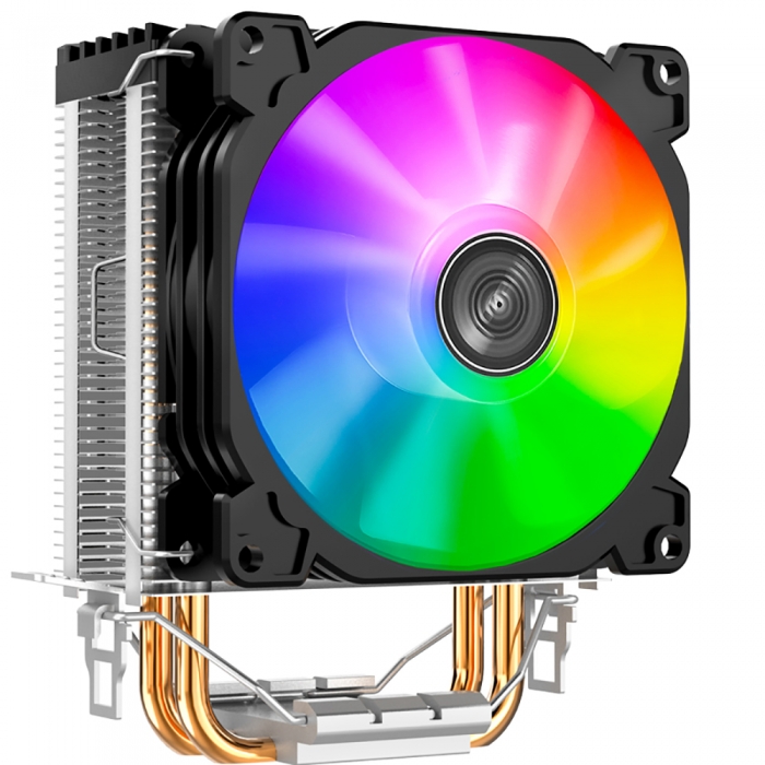 JONSBO CR-1200 Кулер (LGA1366/115X/775/AM4/AM3/3+/AM2/+/FM2/+/FM1, TDP 95W, 92mm Dynamic Multi-Color LED Fan, 2 тепловые трубки, 3-pin) {36}