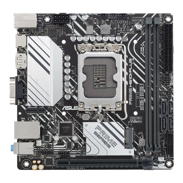 Материнская плата ASUS PRIME H610I-PLUS-CSM, LGA1700, B610, 2*DDR5, VGA+DP+HDMI, SATA 6.0, M.2, USB 3.2, USB 2.0, mITX; 90MB1GB0-M0EAYC (PRIME H610I-PLUS-CSM)