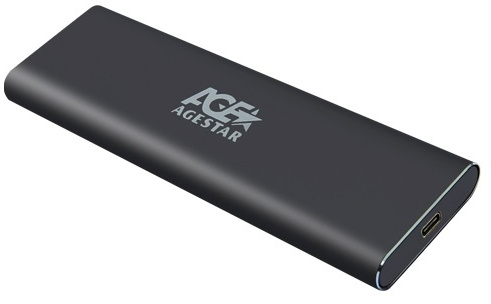 Внешний корпус SSD AgeStar 31UBNV1C m2 NVME 2280 M-key алюминий серый