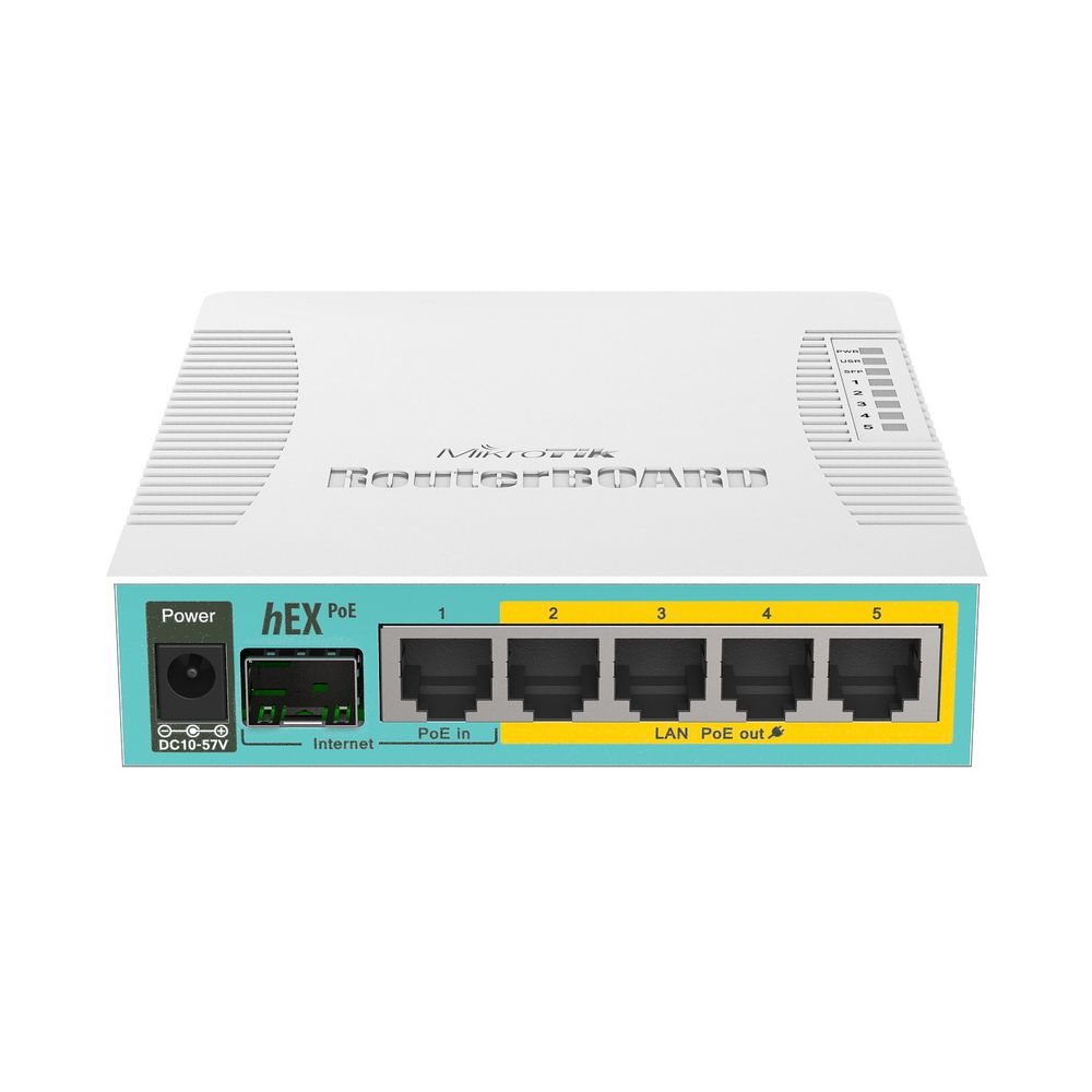 Роутер MikroTik hEX PoE (RB960PGS) 10/100/1000BASE-TX/SFP белый