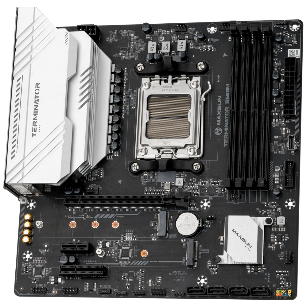 Материнская плата Maxsun MS-Terminator B650M B650, AM5, 4*DDR5, 1*PCIEx16, 1*PCIEx4, 1*PCIEx1, 2*M.2, 2*TypeC, 6*USB3.2Gen1, 6*USB2.0, 4*SATA3.0, 2.5G, DP, HDMI, M-ATX, RTL