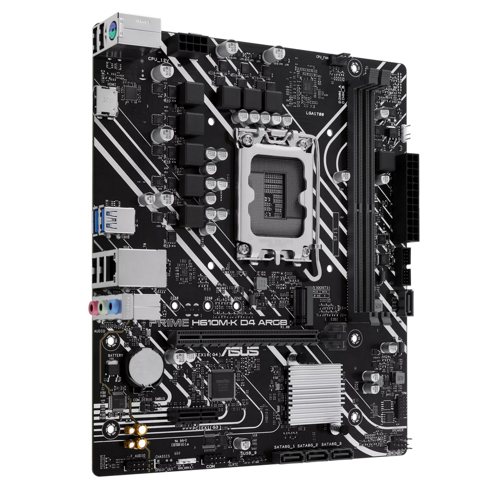 Материнская плата ASUS PRIME H610M-K D4 ARGB LGA1700 mATX 2xDDR4 PCIEx16 PCIEx1 M.2 HDMI GLAN
