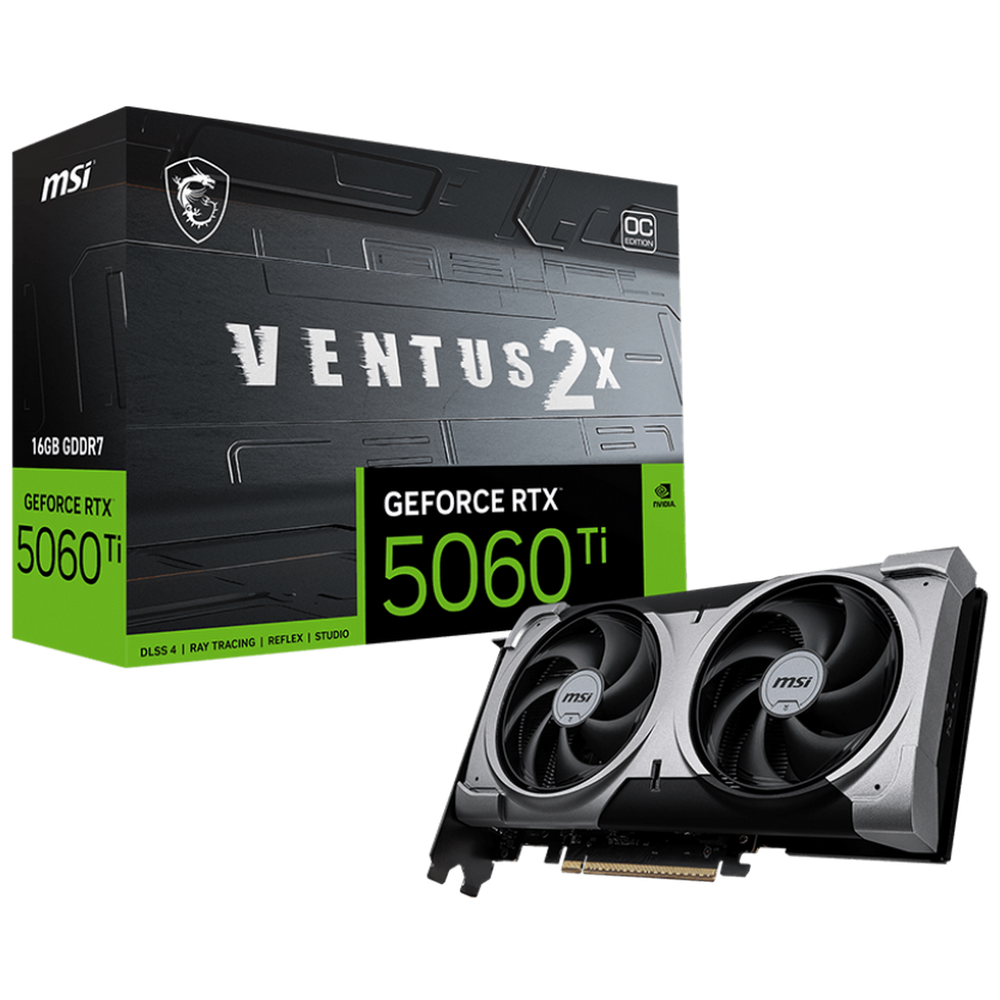 MSI RTX 5060 Ti 16G VENTUS 2X OC PLUS NV RTX 5060TI 16Gb 128bit GDDR7 2617/2800