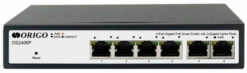 Коммутатор Origo Smart Managed L2 PoE Switch 4 x 1000Base-T PoE+ (OS2406P/60W/A1A)