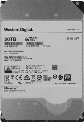Жёсткий диск Western Digital Ultrastar DC HC560 20Tb 0F38765 (WUH722020BLE604)