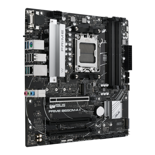 Материнская плата ASUS PRIME B650M-A II-CSM, Socket AM5, B650, 4*DDR5, HDMI+DP+VGA, 4xSATA3 + RAID, M2, Audio, Gb LAN, USB 3.2, USB 2.0, mATX; 90MB1EH0-M0EAY0 (PRIME B650M-A II-CSM)
