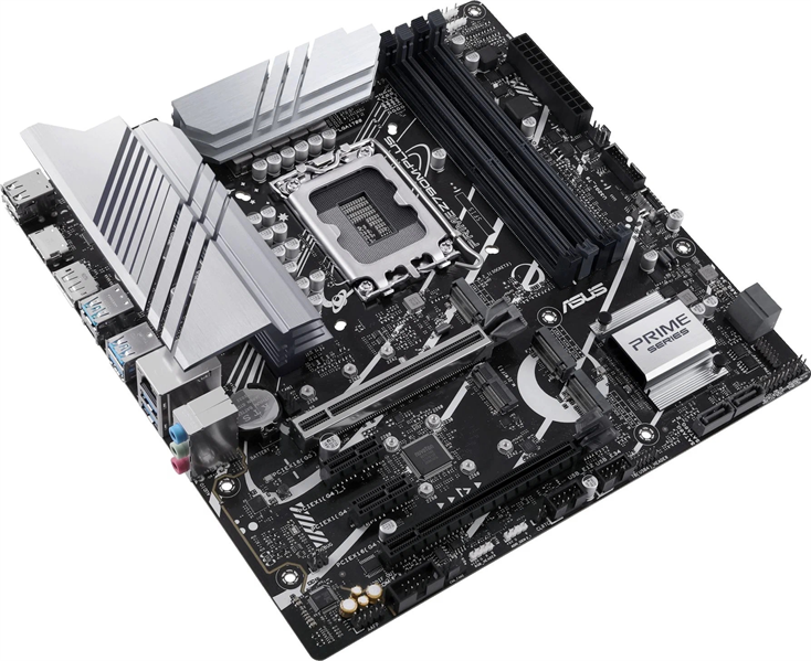 Материнская плата ASUS PRIME Z790M-PLUS, LGA1700, Z790, 4*DDR5, HDMI+DVI+DP, CrossFireX, SATA3 + RAID, Audio, Gb LAN, USB 3.2, USB 2.0, COM*1 header (w/o cable), mATX ; 90MB1E70-M0EAY0 (PRIME Z790M-PLUS)