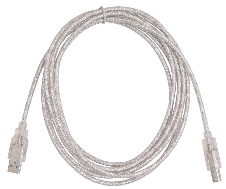 Кабель Buro USB2.0-AM/BM-3-TRANS USB A(m) USB B(m) 3м прозрачный