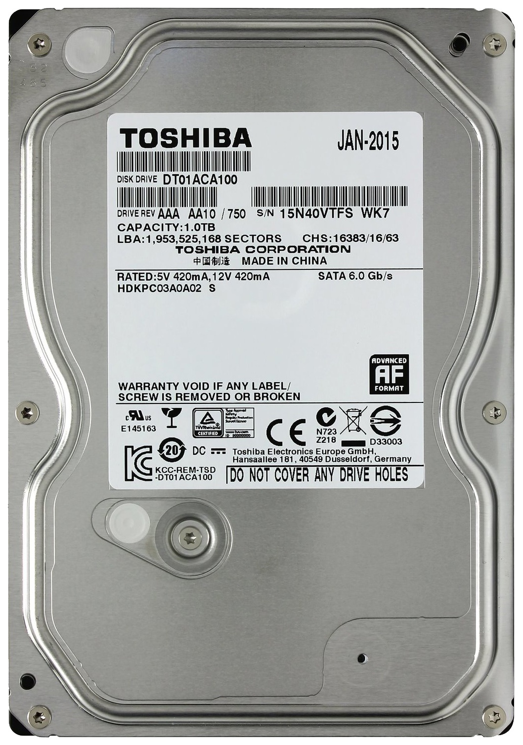 Жесткий диск Toshiba 1Tb (DT01ACA100) в Санкт-Петербурге