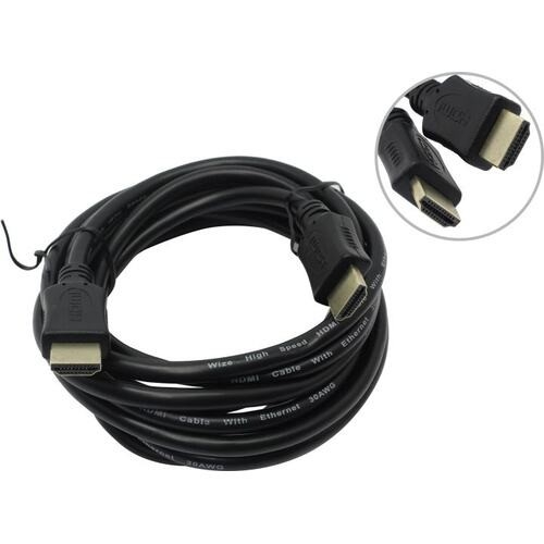 Wize C-HM-HM-3M Кабель HDMI, 3 м, v.2.0, 19M/19M, позол.разъемы, экран, черный, пакет