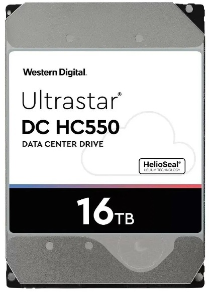 Жесткий диск Western Digital Ultrastar DC HС550 HDD 3.5" SATA 16Тb, 7200rpm, 512MB buffer, 512e (WUH721816ALE6L4), 1 year (0F38466)