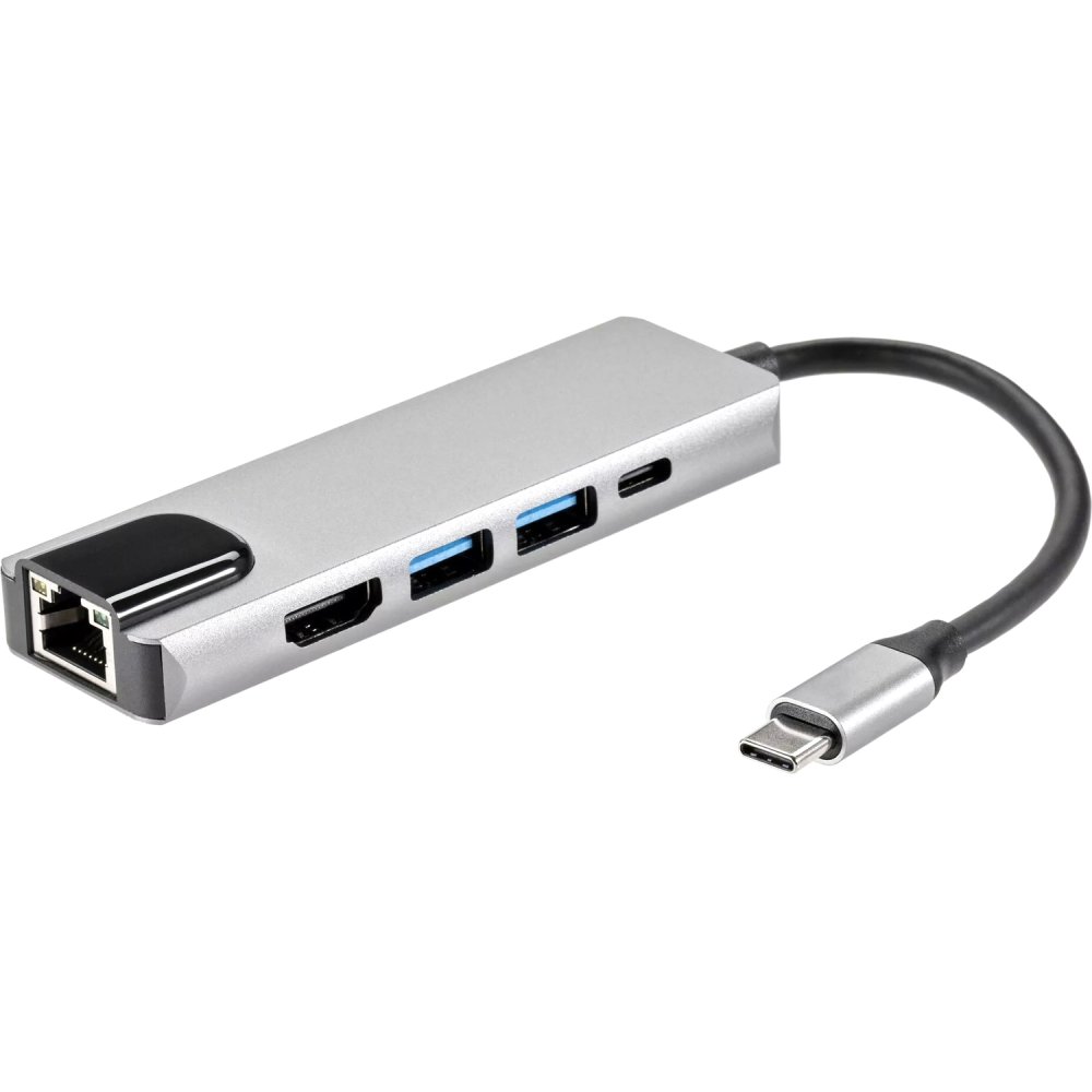 Адаптер USB 3.1 Type-Cm ->HDMI A(m) 4K@30Hz, RJ45, 2XUSB3.0, PD, iOpen <ACU435M> VCOM Адаптер iOpen USB 3.1 Type-C M/HDMI F+RJ45+USB 3.0+USB Type-C F (ACU435M)