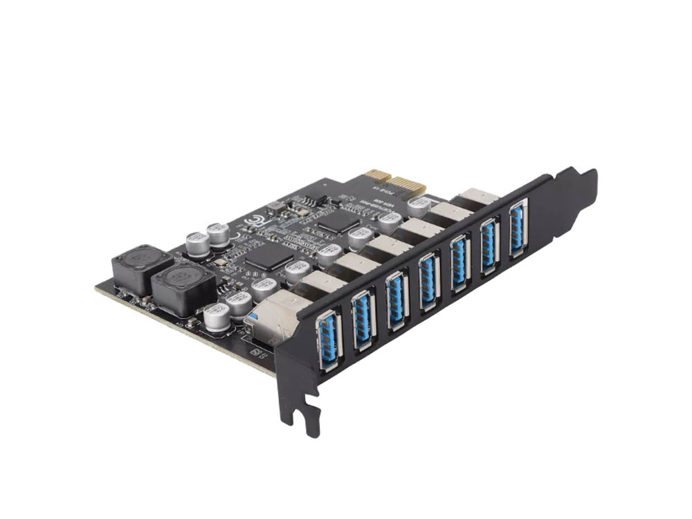Плата расширения 7-портовая PCI-E USB 3.2 Gen1