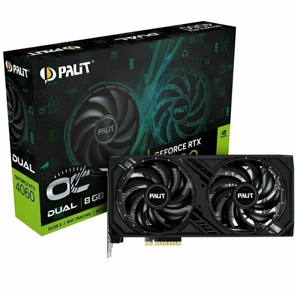 Видеокарта Palit nVidia GeForce RTX 4060 Dual OC V1 8Gb (NE64060T19P1-1070D V1)