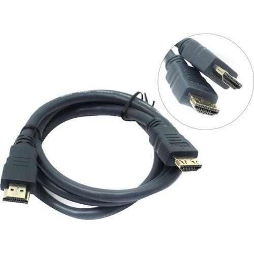 Wize CP-HM-HM-1M Кабель HDMI,1 м, v.2.0, K-Lock, soft cable, 19M/19M, позол.разъемы, экран, темно-серый, пакет
