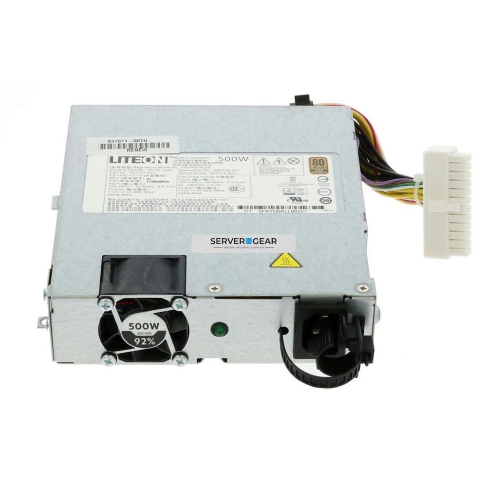 837074-B21 Блок питания HP 500w Non Hot Plug Power Supply for ML350 G10