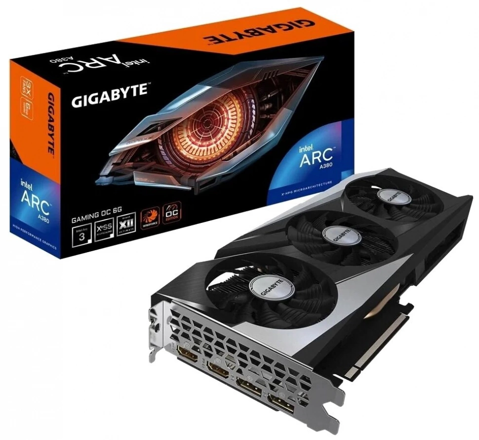 Видеокарта GIGABYTE Intel Arc A380 GAMING OC (GV-IA380GAMING OC-6GD)