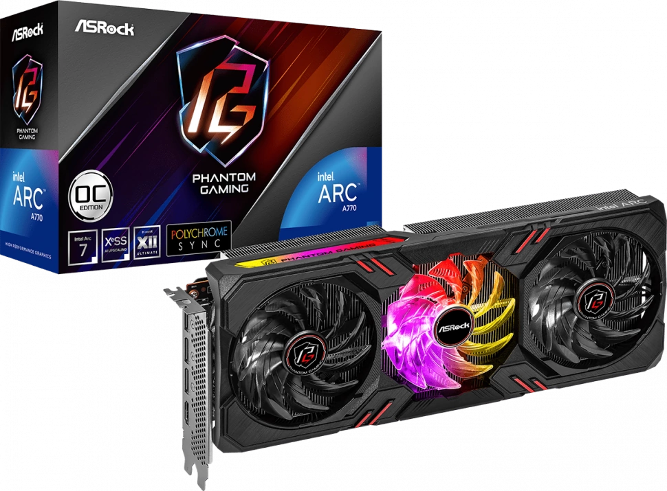 Видеокарта ASRock Intel Arc A770 Phantom Gaming D OC (A770 PGD 8GO)