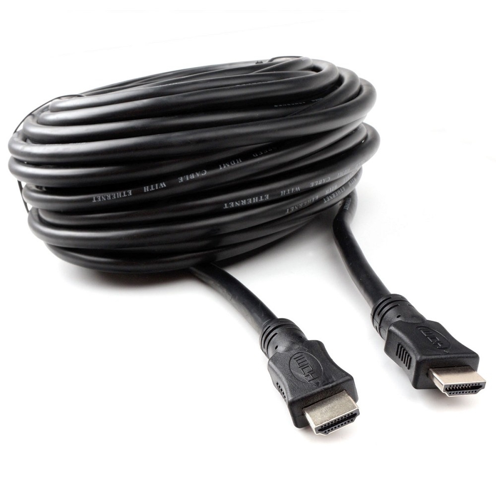 Кабель HDMI Cablexpert 19M/19M, v2.0, серия Light, позол.контакты, экран, 15м, черный, пакет (CC-HDMI4L-15M)