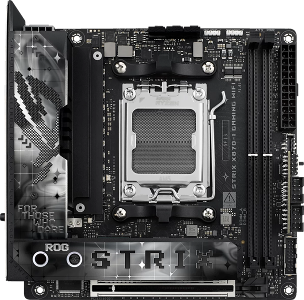 Материнская плата Asus ROG STRIX X870-I GAMING WIFI SocketAM5 AMD X870 2xDDR5 mini-ITX AC`97 8ch(7.1) 2.5Gg RAID+HDMI