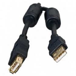 5bites UC5011-050A Проф. Кабель USB2.0, AM/AF, зол.разъемы, ферр.кольца, 5м., черный