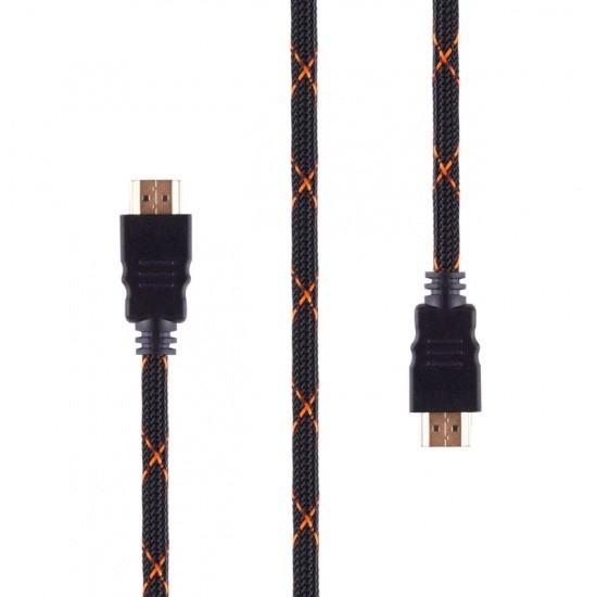Rombica CB-ZX50B DigitalZX50B, HDMI 2.0b (5K, 3D, HDR), нейлоновая оплетка, чёрно-оранжевый, 5 м