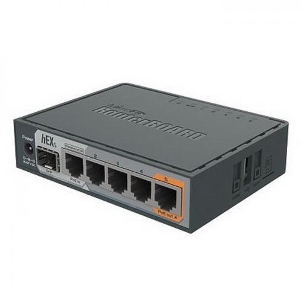 Роутер MikroTik hEX S (RB760IGS) 10/100/1000BASE-TX/SFP черный