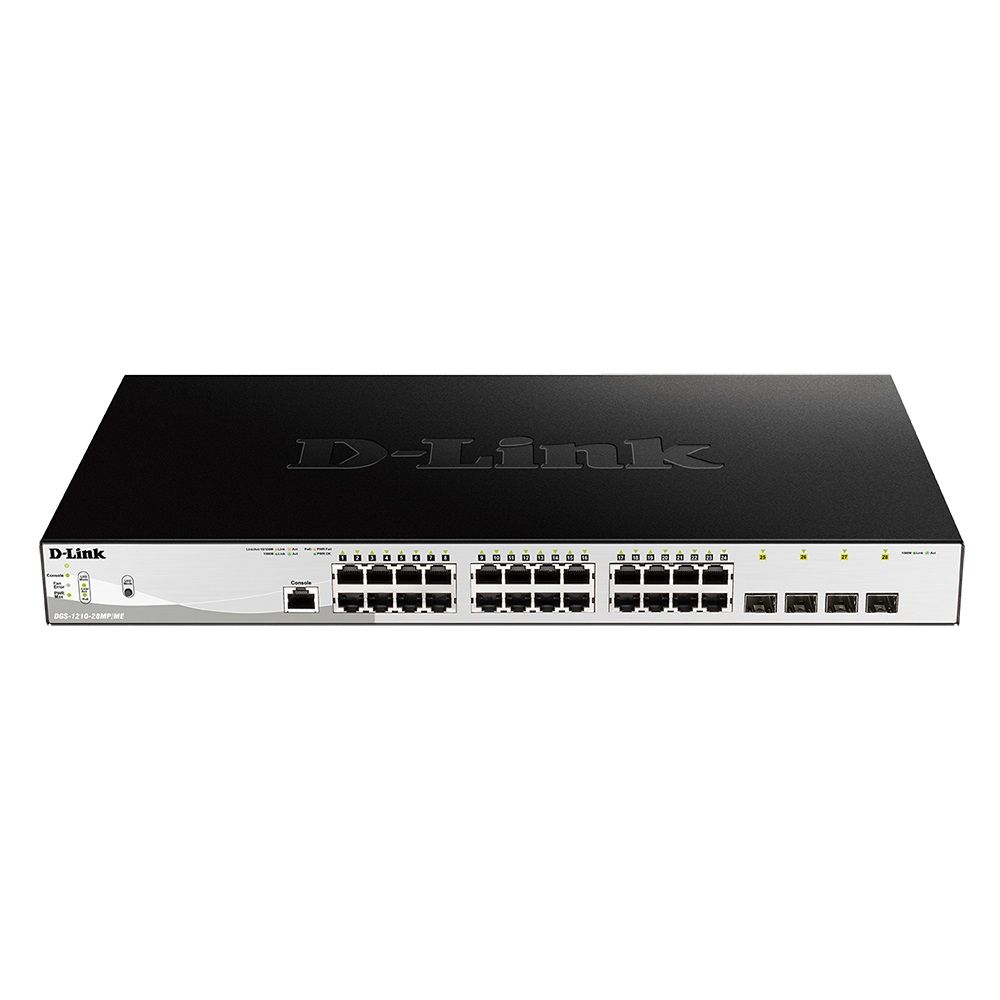 Коммутатор D-Link DGS-1210-28MP/ME DGS-1210-28MP/ME/B1A 24G 4SFP 24PoE 370W управляемый