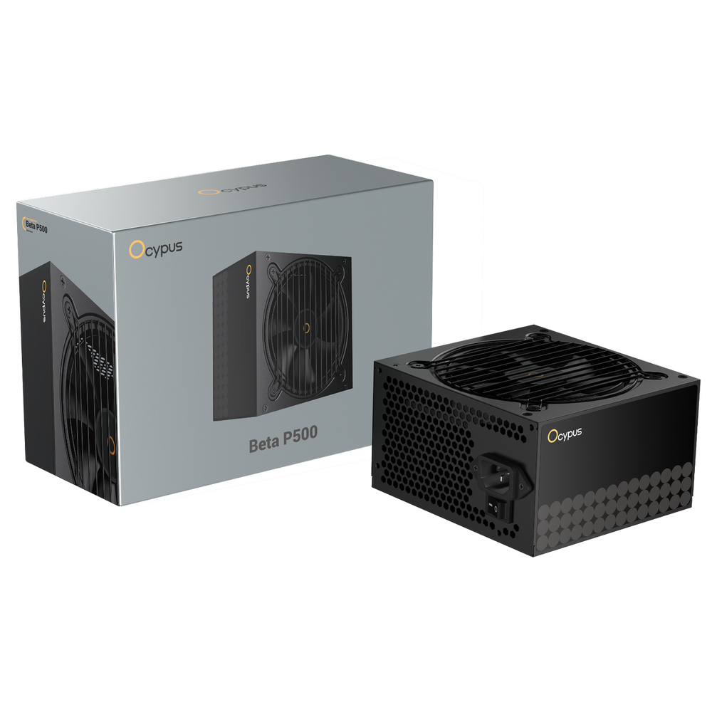 Блок питания 500W Ocypus Beta P500 BK (ATX, APFC, 20+4 pin, 120mm fan, PCI-E 6+2Px2, 3xSATA) (Beta-P500-N1HDBK024X-EU)