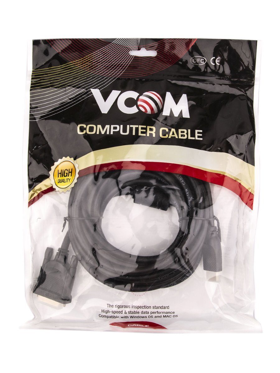VCOM CG484GD-5M Кабель HDMI AM/DVI(24+1)M, 5м, CU, 1080P@60Hz, 2F, VCOM <CG484G-5M>