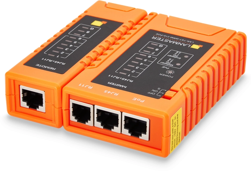Тестер Тестер витой пары с индикаторами, с определением POE (LAN-TST-WRM-310-POE)