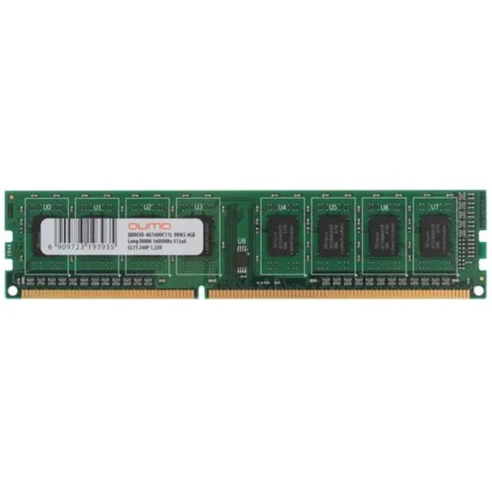 QUMO DDR3 DIMM 4GB (PC3-12800) 1600MHz QUM3U-4G1600C(N)11L 1.35V