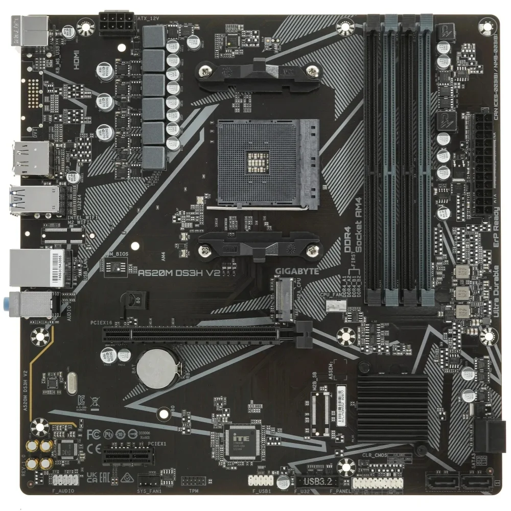 Материнская плата Gigabyte AMD A520 SAM4 (A520M DS3H V2 1.1) в Санкт-Петербурге