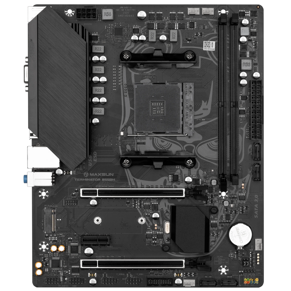 Материнская плата Maxsun MS-Terminator B550M B550, AM4, 2*DDR4, 1*PCIEx16, 1*PCIEx4, 1*PCIEx1, 1*M.2, 4*USB3.2Gen1, 6*USB2.0, 4*SATA3.0, 1G, VGA, HDMI, M-ATX, RTL