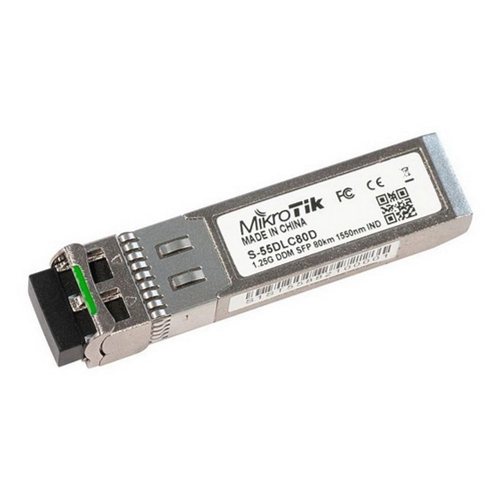 Модуль MikroTik SFP module 1.25G SM 80km 1550nm Dual LC-connector DDM -40C +85C (S-55DLC80D)