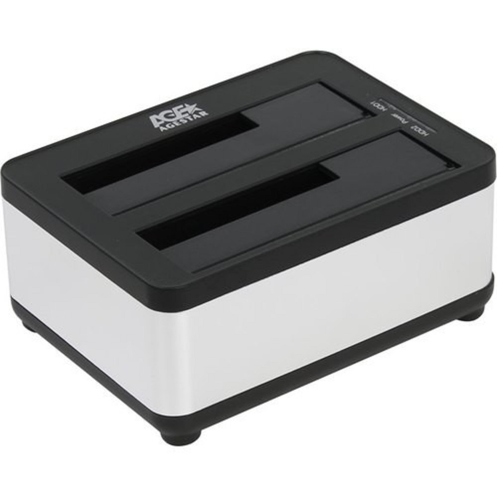 AgeStar 3UBT8 (SILVER) Док станция для HDD 2.5"/3.5" SATA clone, USB3.0, пластик+алюминий, серебристый