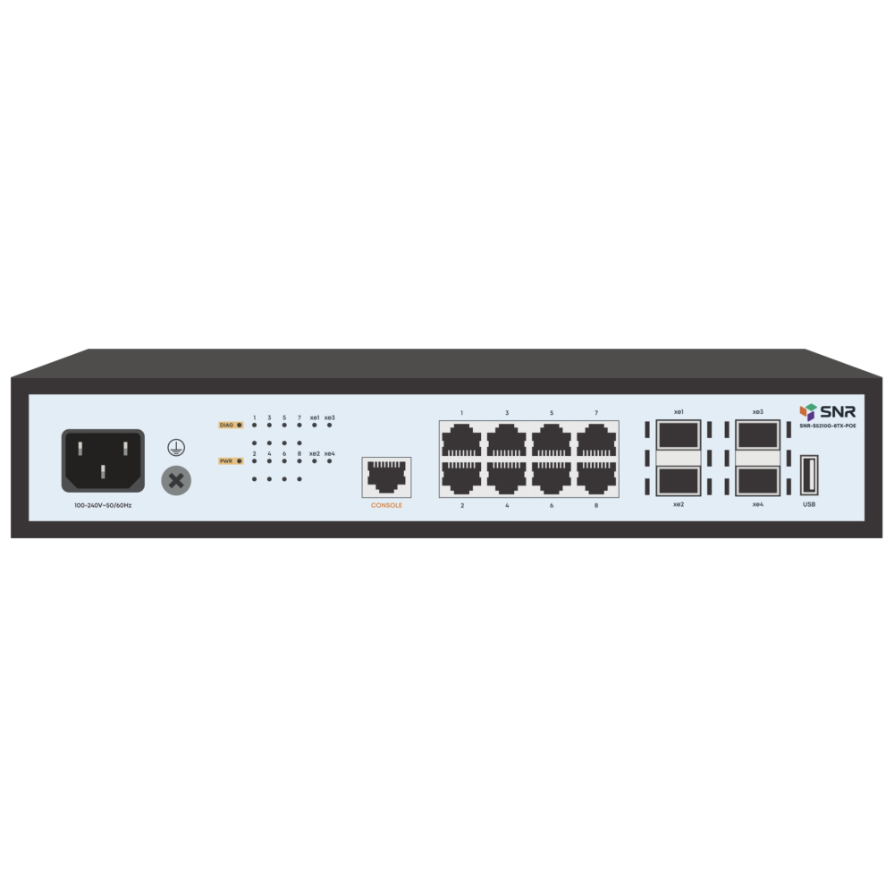 Управляемый коммутатор уровня 2+ SNR-S5210G-8TX-POE