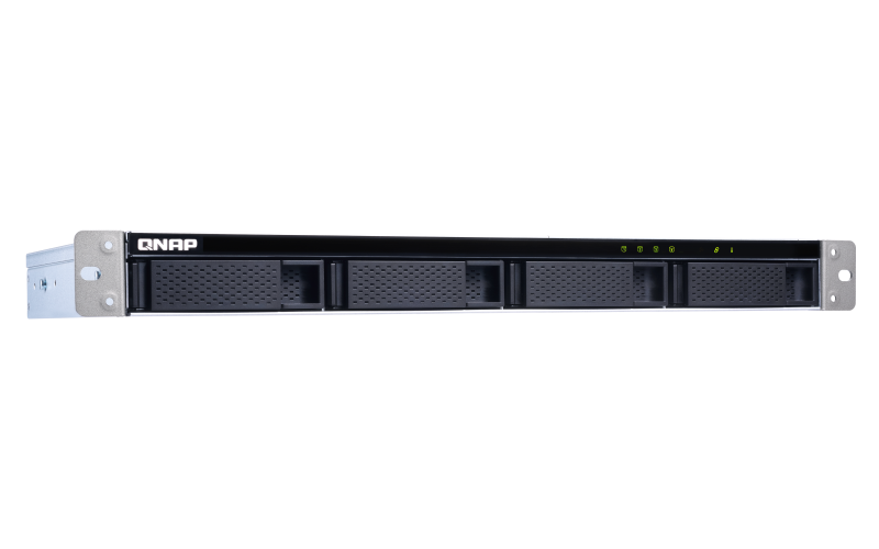 Полка расширения сетевого хранилища без дисков/ SMB QNAP TL-R400S SATA 6GB/s JBOD storage enclosure, 4-tray 3,5"/2,5" w/o HDD, 1 x SFF-8088, 1 PSU. Rackmount. W/o rail kit RAIL-B02