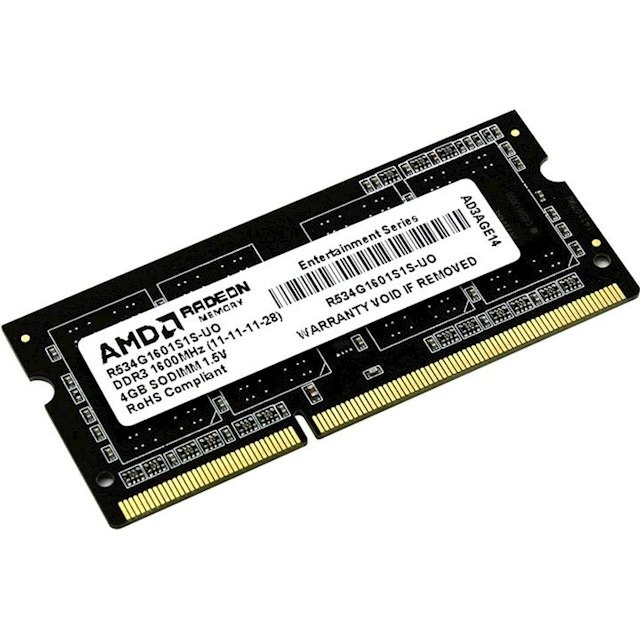 Память оперативная DDR3 AMD 4Gb 1600MHz pc-12800 SO-DIMM (R534G1601S1S-U) Rtl в Санкт-Петербурге