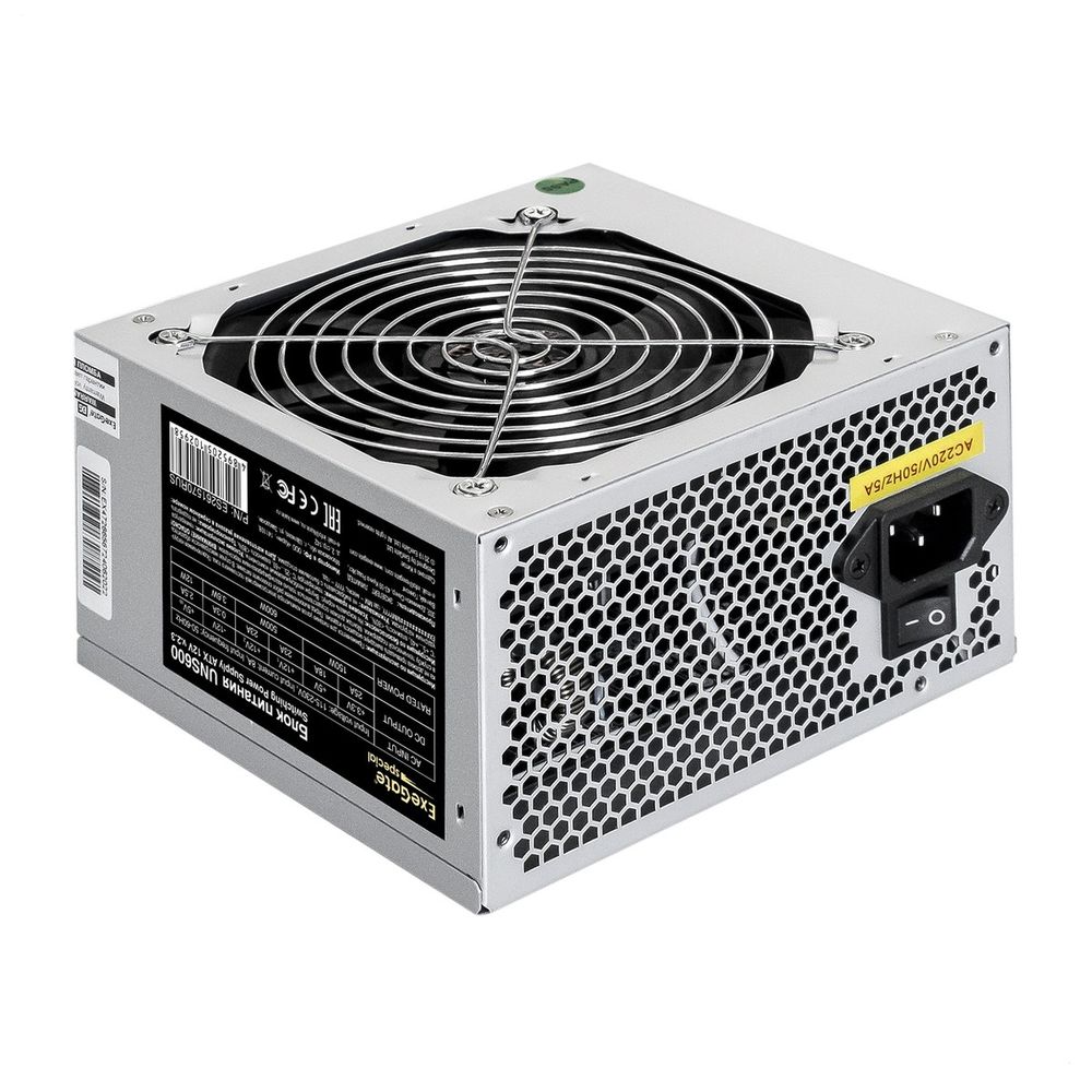 Блок питания 600W Exegate ES261570RUS Special UNS600, ATX, 12cm fan, 24p+4p, 6/8p PCI-E, 3*SATA, 2*IDE, FDD