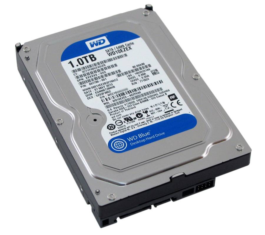 Жесткий диск Desktop 1 TB WD WD10EZEX Blue 3.5", SATA3, 6Gb/s, 7200 RPM, 64Mb