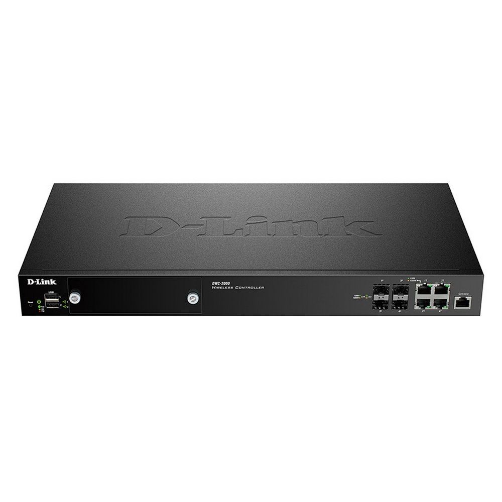 Коммутатор D-Link DWC-2000/A2A, PROJ WLAN Controller with 4 100/1000Base-T/combo-SFP ports, manage up to 64/256 Unified APs.4x 10/100/1000 BASE-T GE/SFP Ports, 2x USB 2.0 Ports, Slot for hard disk drive module (DWC-2000/A2A)