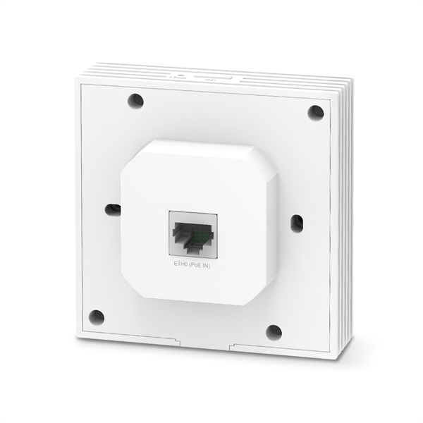 Сетевое оборудование TP-Link EAP650-Wall, AX3000 Встраиваемая в стену (в подразетник) двухдиапазонная точка доступа Wi Fi 6, 2 гигабитных порта RJ45, до 574 Мбит/с на 2,4 ГГц + до 2402 Мбит/с на 5 ГГц, PoE 802.3at/af (EAP650-Wall)