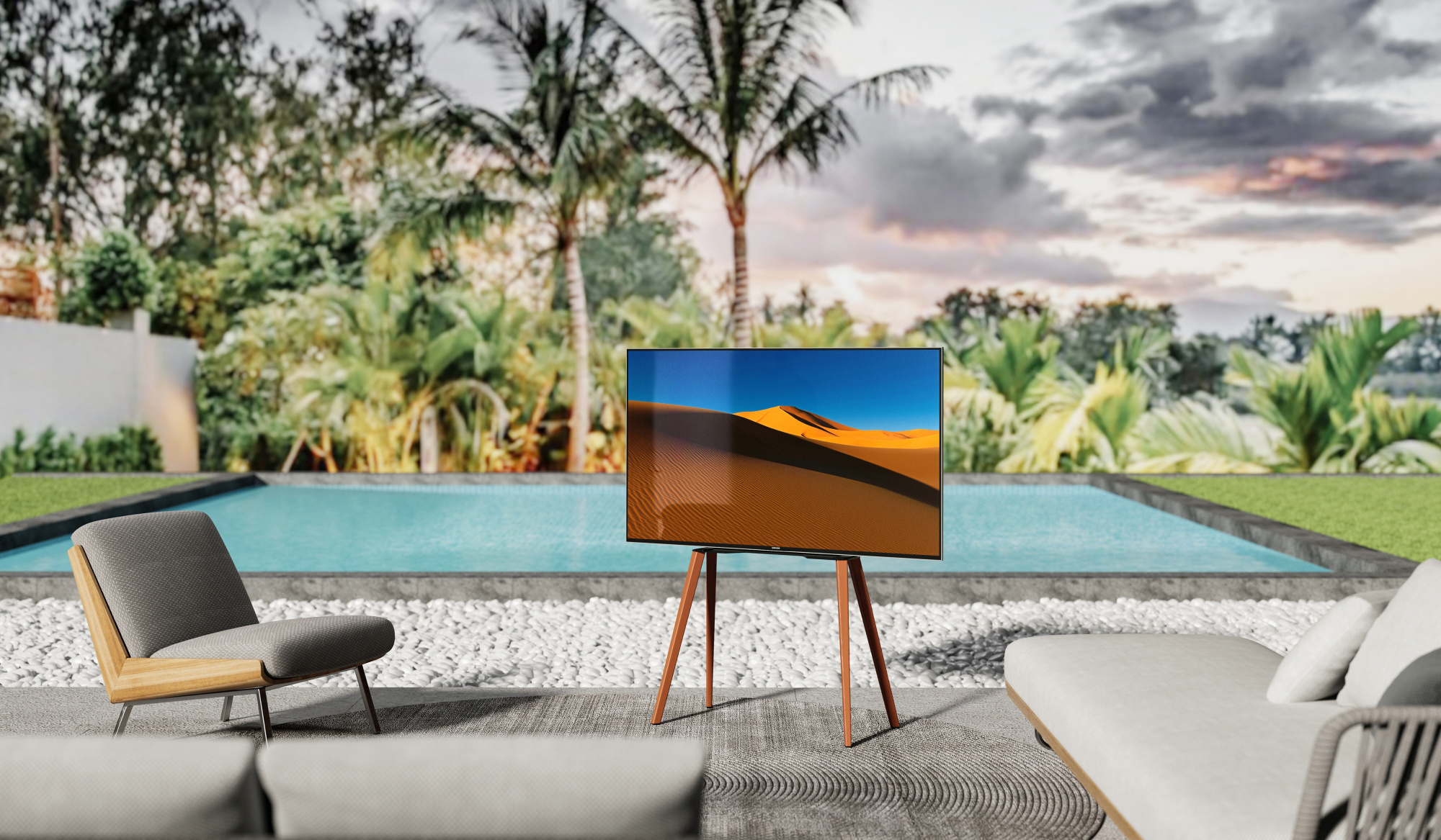 Подставка для телевизора Cactus CS-ST3644BKWN, 43-65", напольный, черный / орех